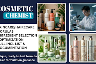 develop organic and natural cosmetic skincare, haircare product formulation