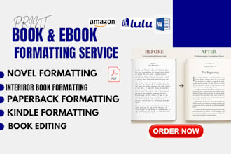 interior formatting for amazon kdp paperback, ebook layout, novel formatting
