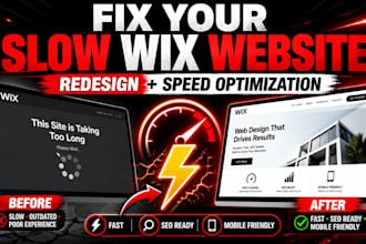 redesign wix website for speed, SEO and more sales