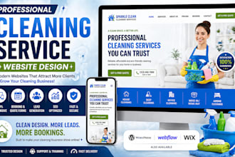 design cleaning service website for house cleaning business