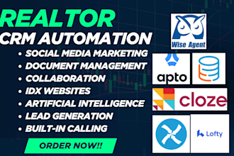 setup realtor CRM cloze tadabase apto lofty wise agent ixact contact clientlook