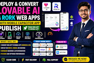 deploy and convert lovable ai, rork web apps with mobile capacitor app publish