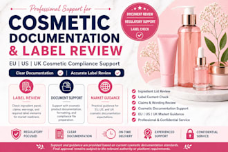 do cosmetic products documentation in UK,eu,US, fda mocra cpnp scpn