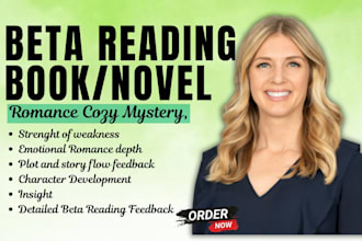 beta read novel cozy mystery book romance manuscript critique edit fiction ebook