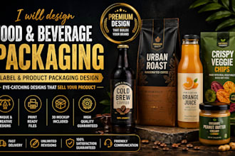 design food and beverage packaging, label and product packaging design