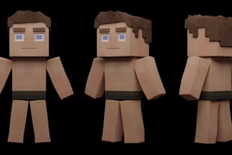 create custom minecraft , hytale 3d models, skins, blockbench assets