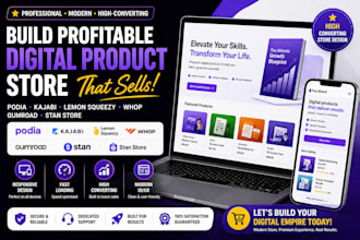 build podia kajabi lemon squeezy whop gumroad stan store digital product design