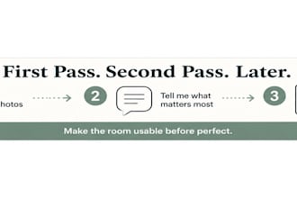 create a realistic room rescue checklist from your photos