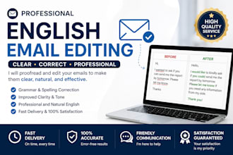professionally proofread and edit your english emails