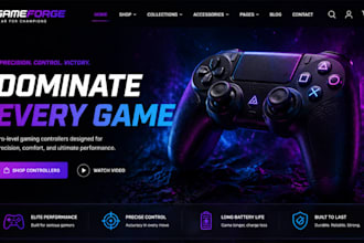 design shopify video game store game accessories store game dropshipping website