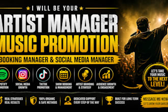 manage your music career, spotify promotion and booking manager