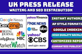 do UK press release press release distribution submit PR ai tech SEO