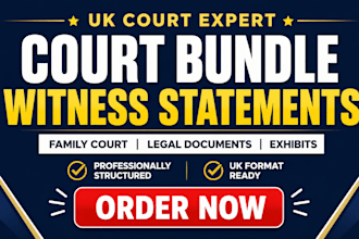 prepare UK court bundle family court documents and witness statements