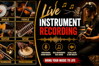 record live studio quality banjo fiddle guitar sitar trombone percussion