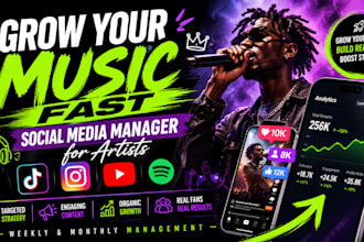 be your music social media manager, content creator,  and promote your songs