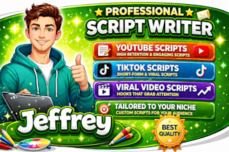write engaging youtube, tiktok and viral video scripts that boost retention