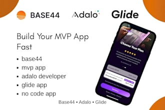 build mvp app using base44 adalo glide no code development