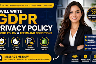 write gdpr privacy policy cookie policy terms and conditions