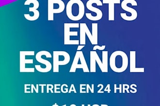 3 engaging spanish posts for instagram or facebook