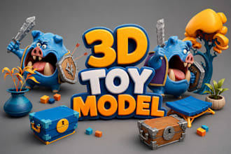 sculpt 3d toy model, cute model, 3d flexyl toy, action figure, blender, zbrush