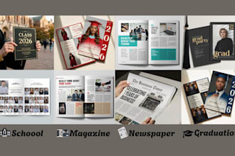 design modern school yearbooks, class memory books, newspapers, and magazines