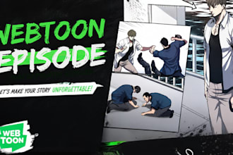 draw stunning webtoon episodes manga comic pages professional art