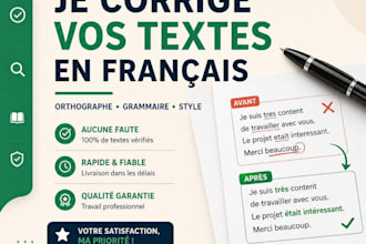 proofread, edit and correct your french text professionally