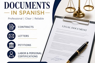 draft legal documents and formal letters in spanish