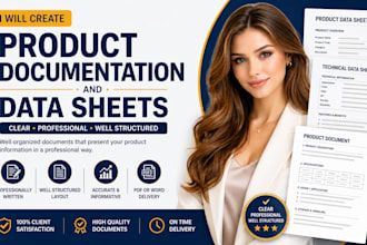 create professional product documentation and data sheets