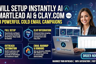setup instantly ai smartlead ai instantly ai clay com for cold email campaign