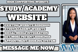 study academy site, student recruitment, education website, university admission
