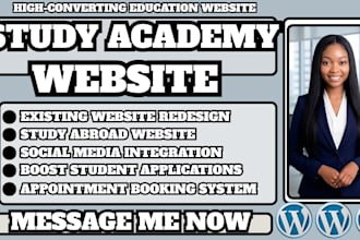 study academy site, student recruitment, education website, university admission
