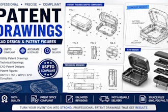 patent drawing cad design utility patent technical drawing patent figures uspto