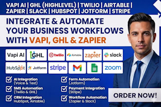 integrate vapi ai ghl twilio sms airtable zapier slack hubspot jotform stripe