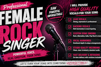 be female rock singer female singer and vocalist female pop singer rock singer