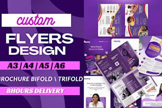 design a3, a4, a5, a6 flyer one pager design, leaflet, brochure, business flyer
