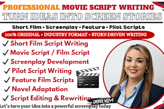write a professional short film script, screenplay, or movie script