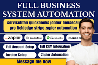 servicetitan quickbooks jobber housecall pro fieldedge stripe zapier automation