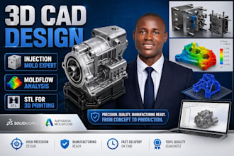3d cad design mechanical parts moldflow analysis injection mold expert stl print