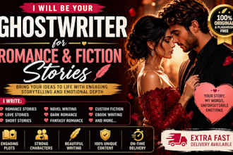 be your ghostwriter for romance, fantasy, self help writing ebook writer