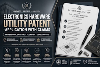 draft and file patent application for electronics hardware utility patent claims