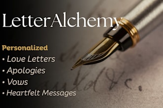 write a personalized love letter, apology, vow or heartfelt message