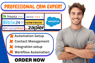 setup salesforce houzz pro bitrix24 engagebay crm acculynx honeybook integration