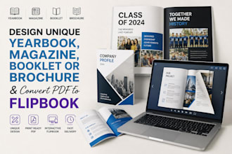 design unique yearbook, magazine booklet or brochure and convert PDF to flipbook
