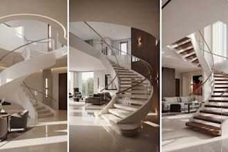design 3d stairs, 3d staircase design for your home, curved staircase and spiral