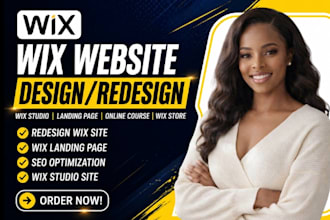 design wix website, wix studio landing page or online course website