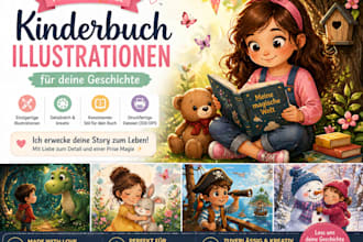ich werde professionelle kinderbuch illustrationen erstellen