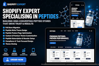 shopify peptide store ecommerce peptide website peptide marketing peptide ads