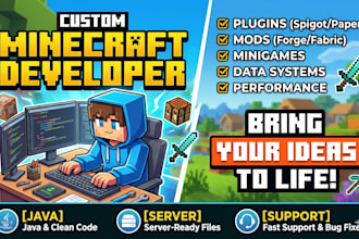 develop custom minecraft plugins, mods and server systems