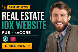 build real estate elementor wordpress website design follow up boss kvcore crm
